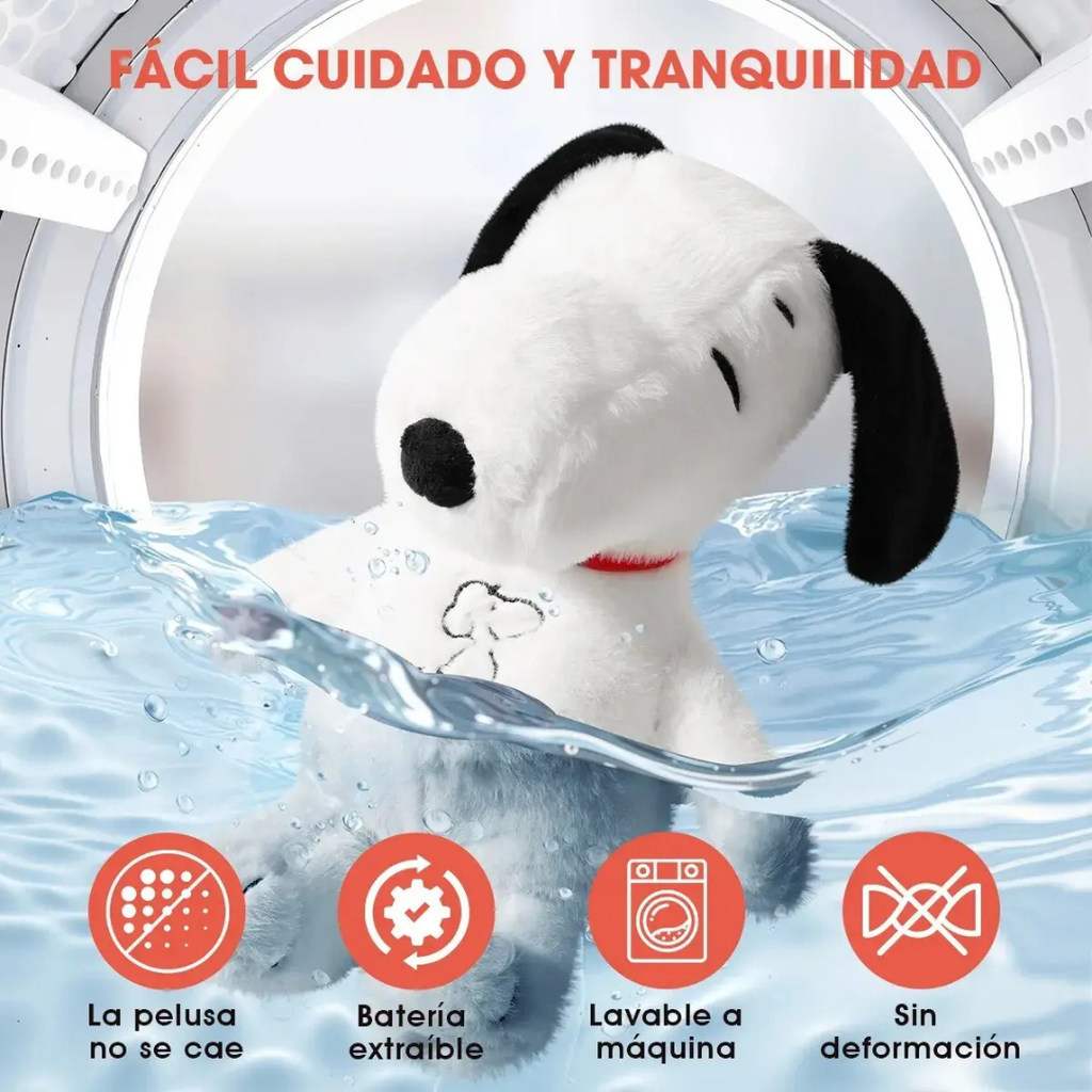 Peluche Snoopy con Respiración rítmica para bebés.